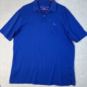 Tommy Bahama Shirt Men’s M Relax Modern Fit Polo Pima‎ Cotton Peru Royal Blue